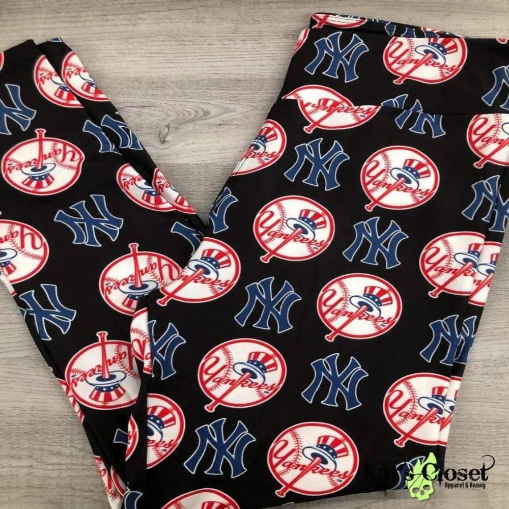 NY Baseball Yoga Waist Leggings